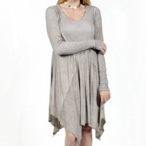 Vocal Solid Color Long Sleeve Dress ~ Stone ~ Small